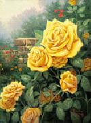 unknow artist Yellow Roses in Garden china oil painting reproduction